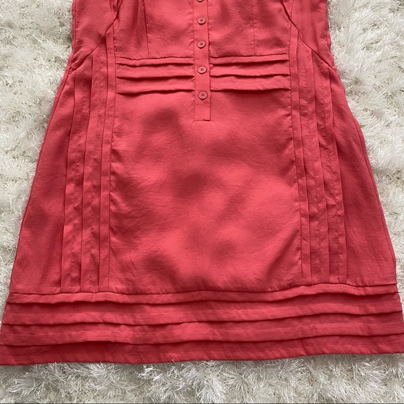 Nanette Lepore Silk Dress Button Front Coral Medium - Picture 4 of 15